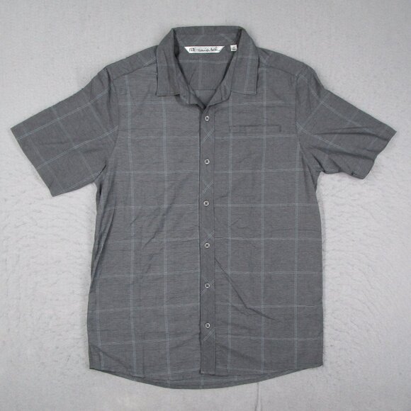 Travis Mathew Other - Travis Mathew Shirt Mens Medium Gray Check Short Sleeve Performance Casual Work